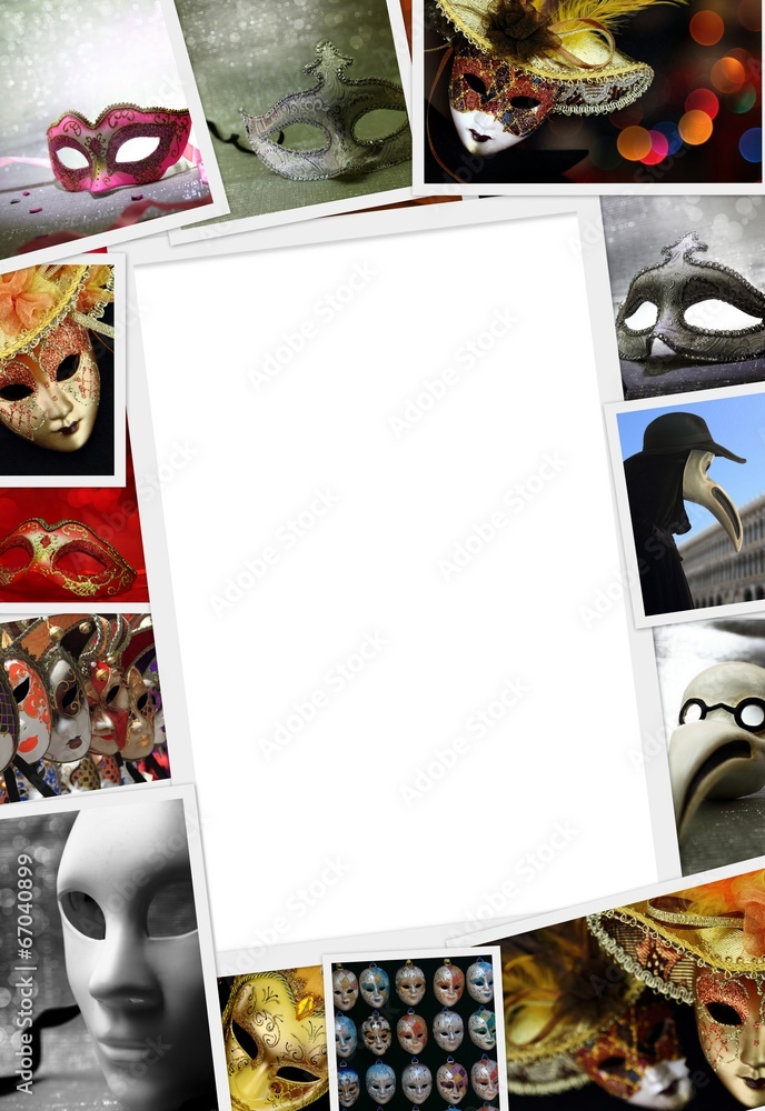 Fototapeta premium Collection of Carnival photos with copy space