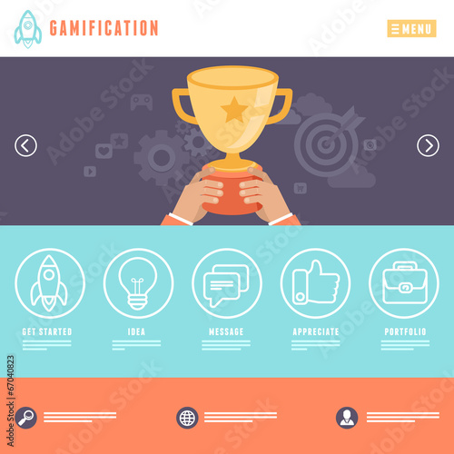 Vector flat webpage template