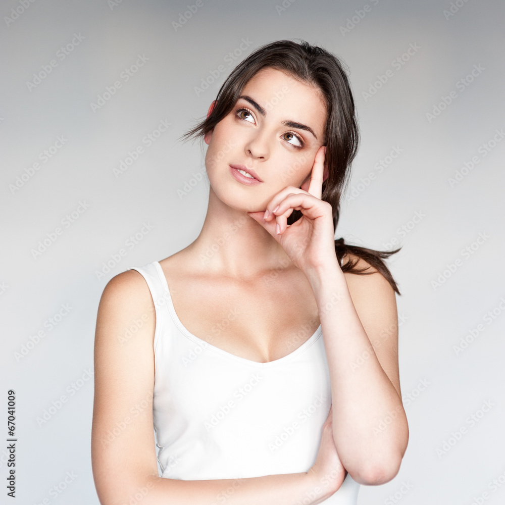 attractive thoughtful girl looking away attractive thoughtful girl looking away