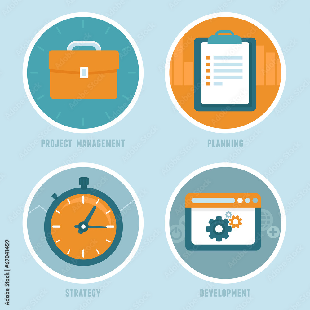 Vector project management concepts in flat style Vector project management concepts in flat style