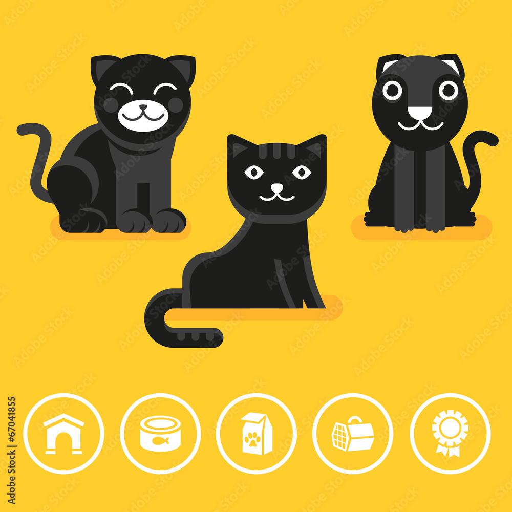 Obraz premium VEctor cat icon in flat style