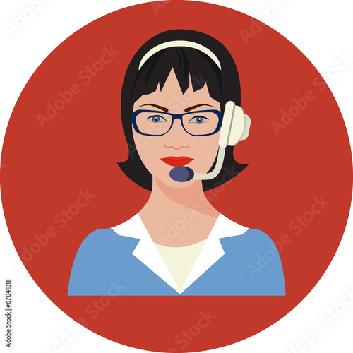 Vector Customer support operator with headset