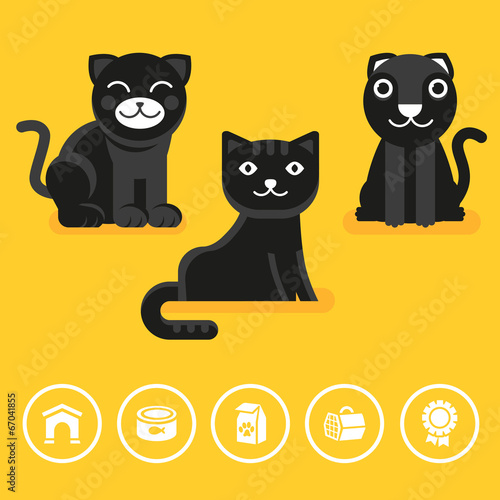 VEctor cat icon in flat style