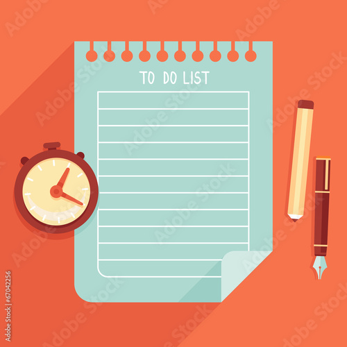 Vector illustration in flat style - to do list