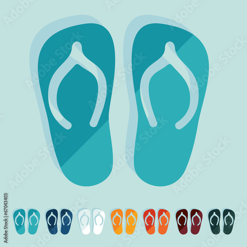Flat design: slippers