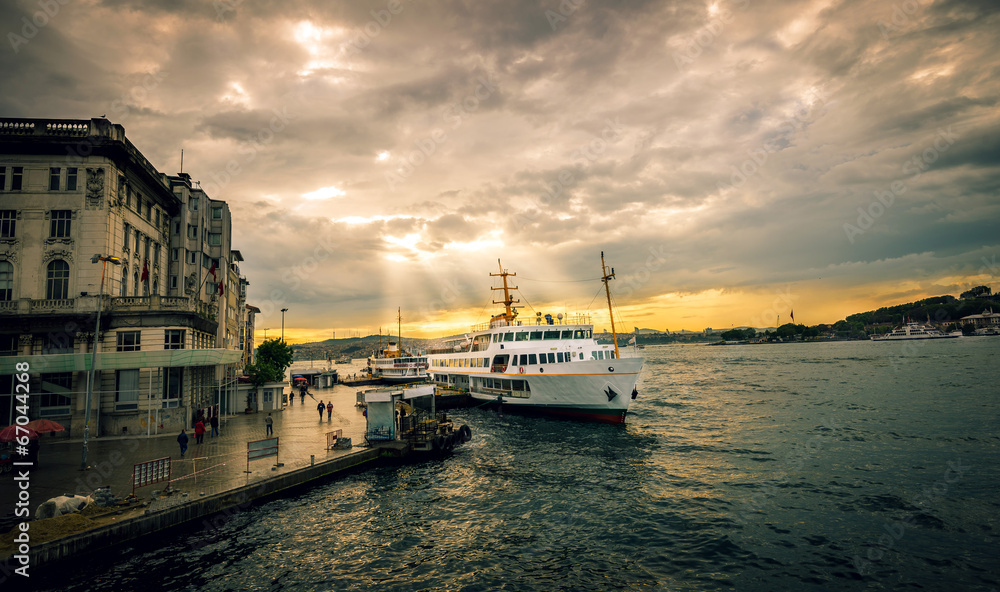 Ferry at harbor Karakoy, Istanbul