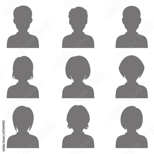 vector avatar, profile icon, head silhouette