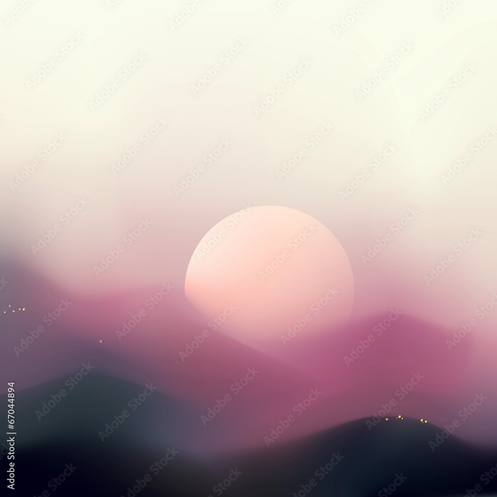 Abstract sunrise mountain landscape Abstract sunrise mountain landscape