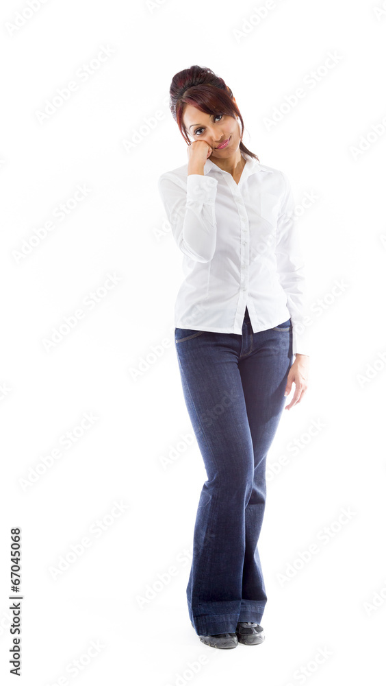 Indian young woman looking bored Indian young woman looking bored