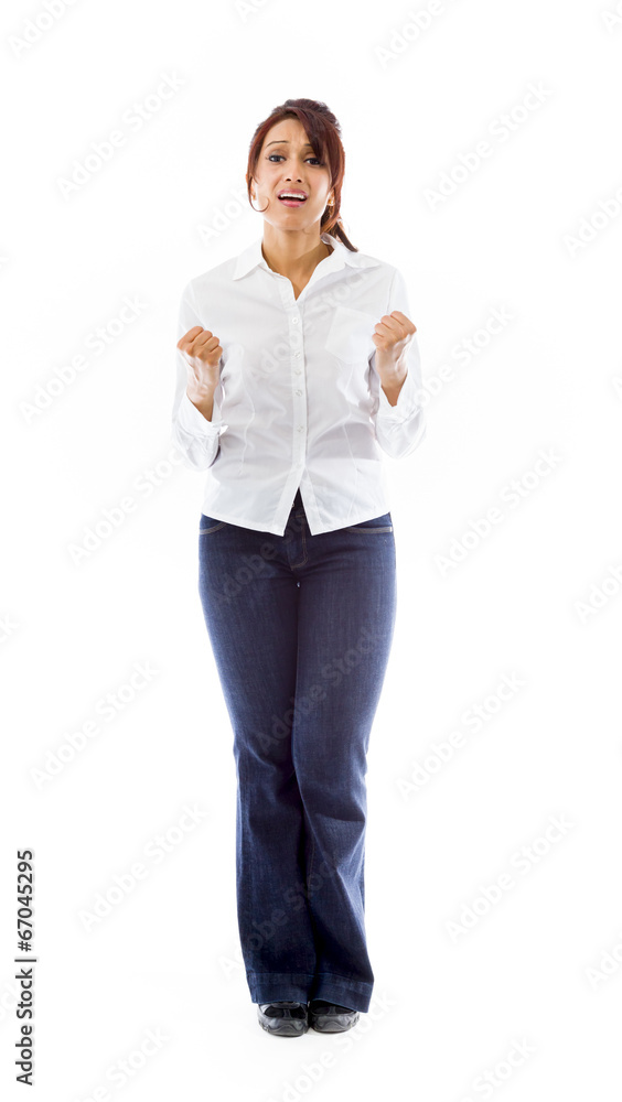 Indian young woman looking frustrated and worried Indian young woman looking frustrated and worried