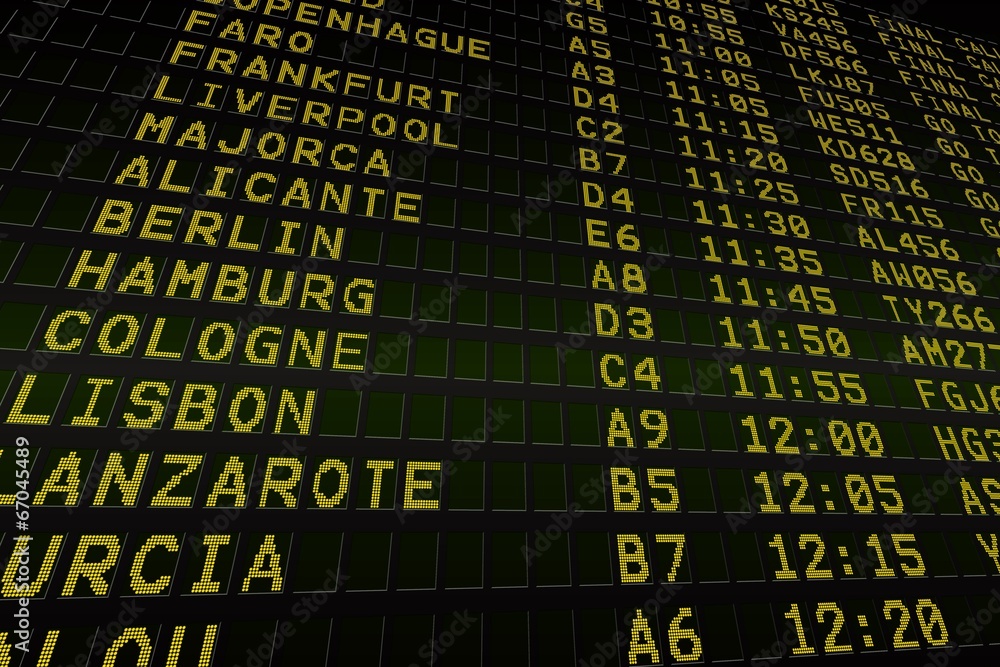 Fototapeta premium Black airport departures board