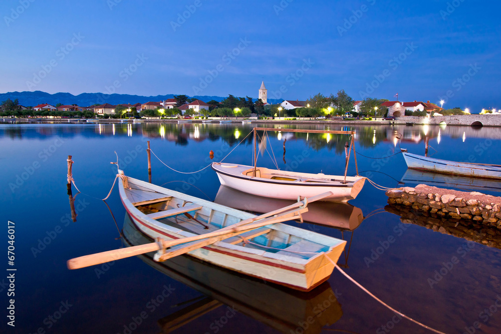 Obraz premium Calm evening in Nin harbor