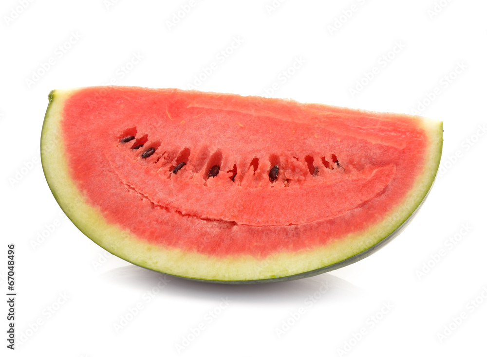 Slice of watermelon on white background