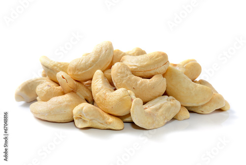 cashew nuts in isolated white background photo