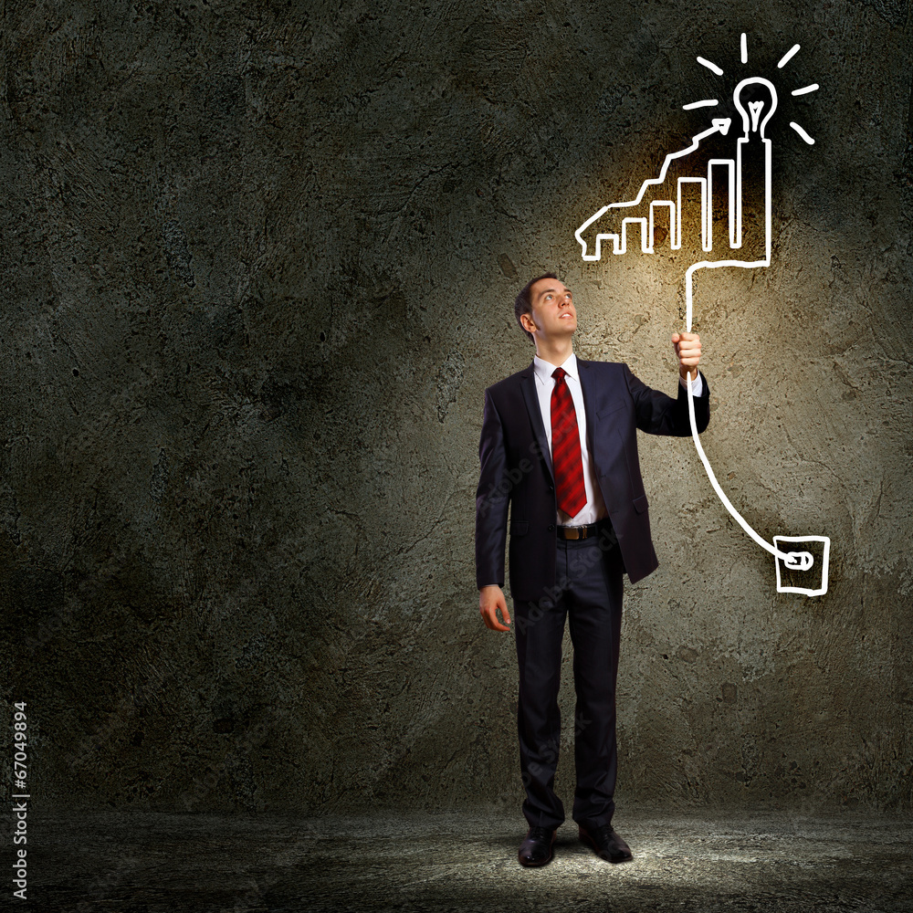 Businessman in black suit