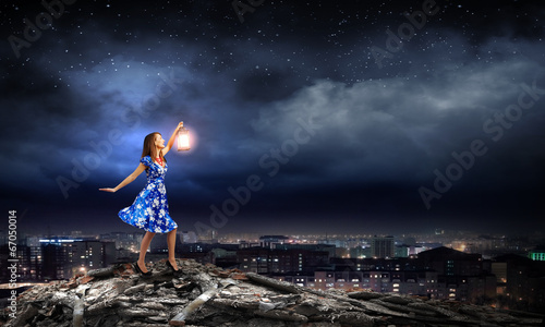 Woman with lantern © Sergey Nivens