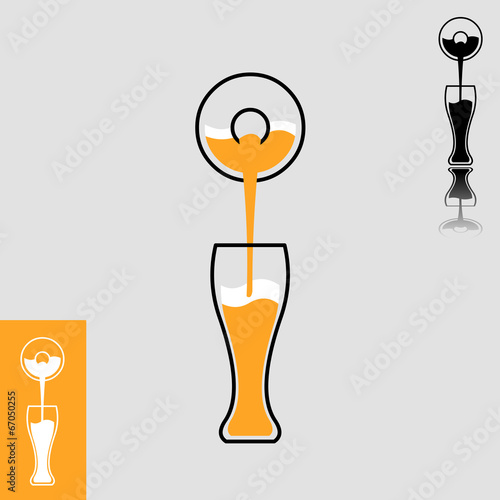 Simple beer pour flat design icon