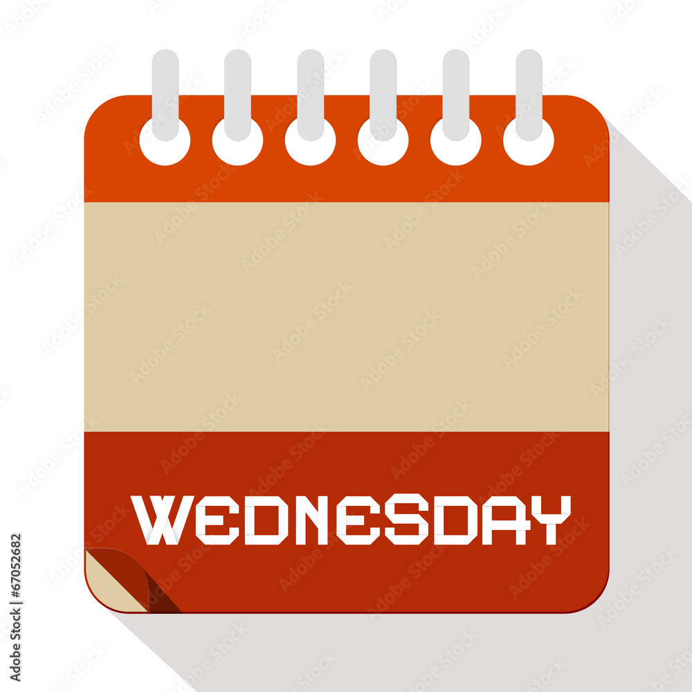 Wednesday Vector Paper Calendar Illustration Wednesday Vector Paper Calendar Illustration