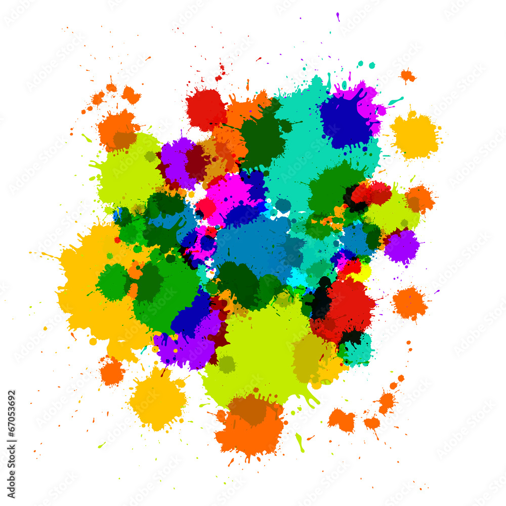 Colorful Transparent Vector Stains, Blots, Splashes