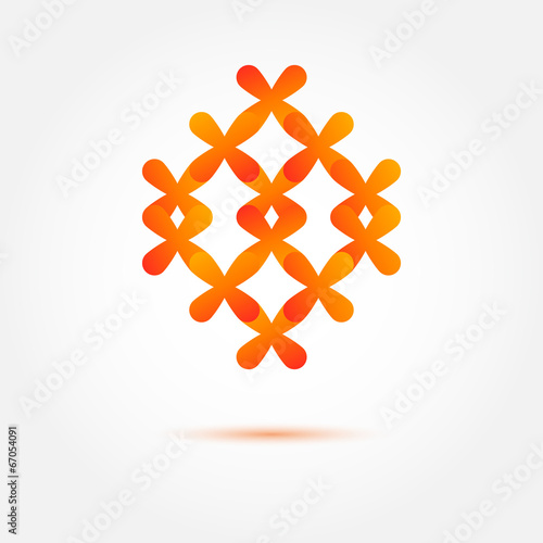 Abstract vector orange sybmol made of crosses