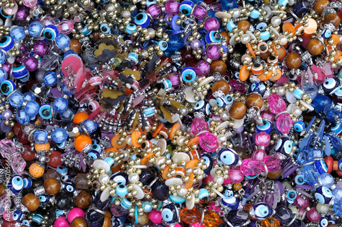 Bild auf Leinwand A mixture of traditional Turkish bracelets and jewelery