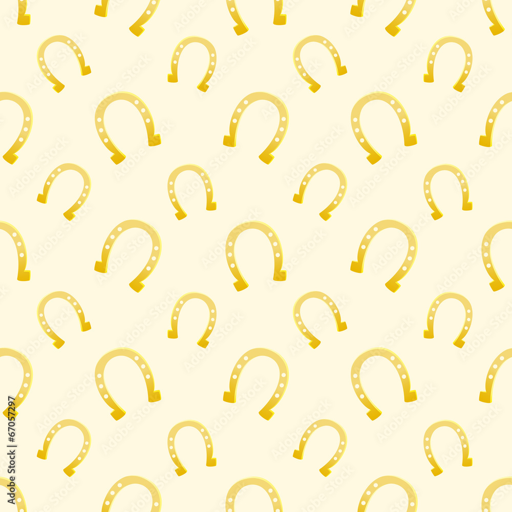 Vector gold seamless pattern of lucky horse shoes suitable for p Vector gold seamless pattern of lucky horse shoes suitable for p