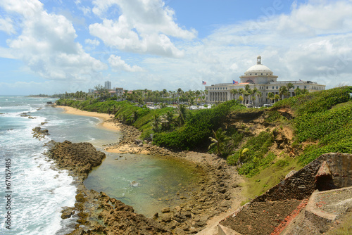 Puerto Rico Capitol and Rocky Coast, San Juan photo