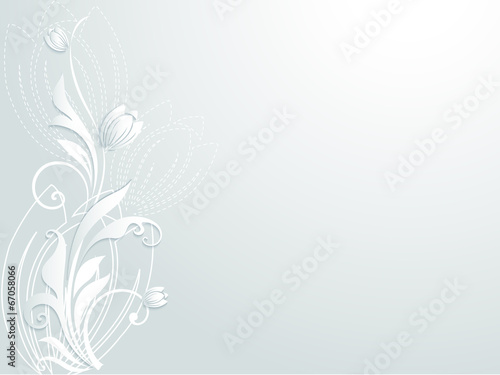 Lovely wedding paper card with floral ornamental and flowers