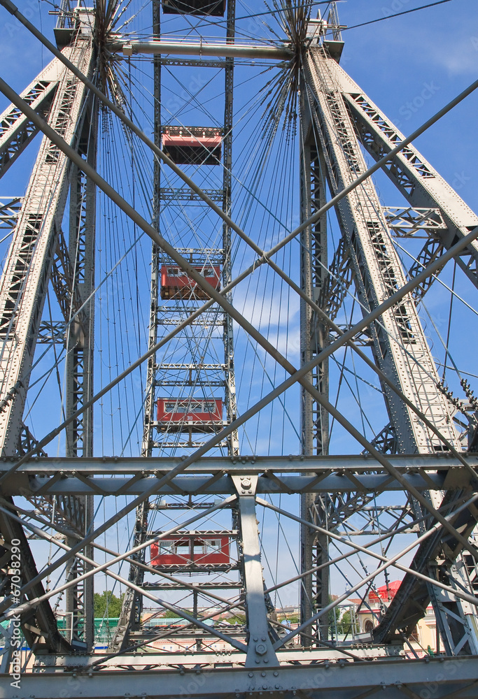 Ferris wheel in the Prater amusement park. Vienna. Austria