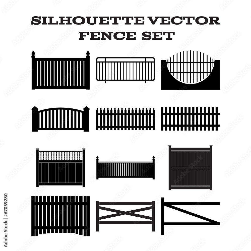 SILHOUETTE VECTOR FENCE SET SILHOUETTE VECTOR FENCE SET