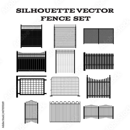 SILHOUETTE VECTOR  FENCE  SET