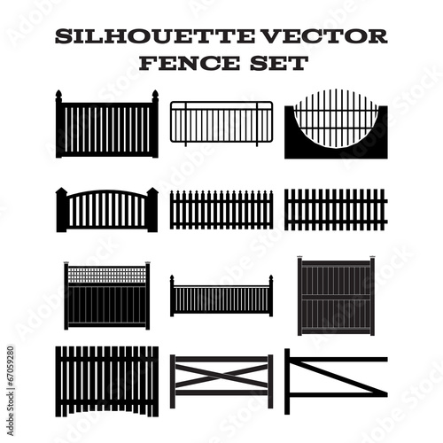 SILHOUETTE VECTOR  FENCE  SET