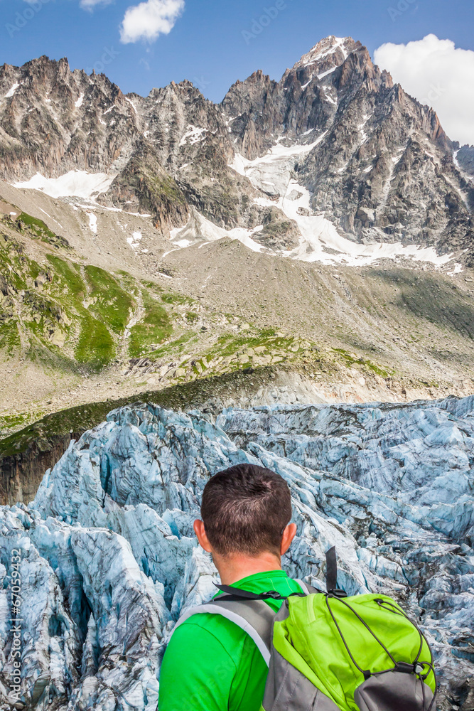 Argentiere Glacier view, Chamonix, Mont Blanc Massif, Alps, Fran Argentiere Glacier view, Chamonix, Mont Blanc Massif, Alps, Fran