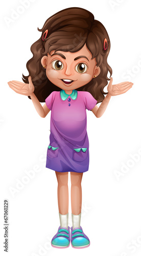 A cute schoolgirl with hairclips