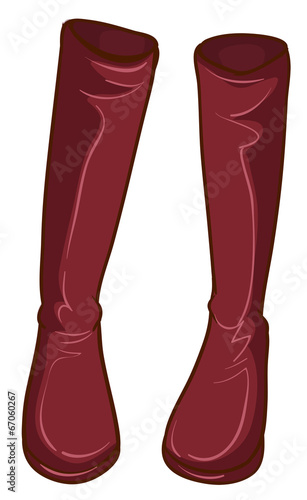 A pair of maroon boots