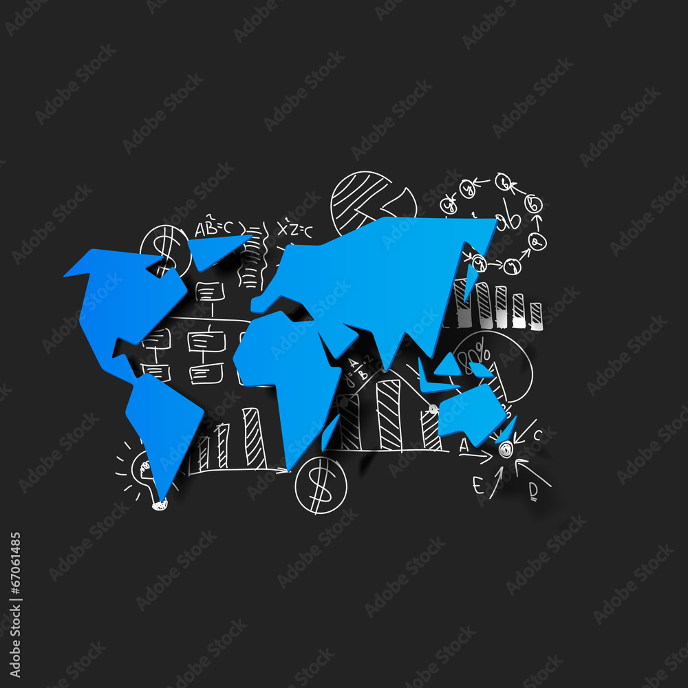Obraz premium Drawing business formulas: map