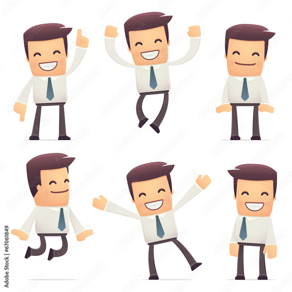 set of manager character in different poses set of manager character in different poses