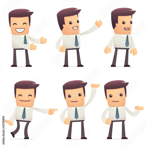 set of manager character in different poses