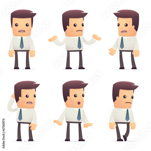 set of manager character in different poses