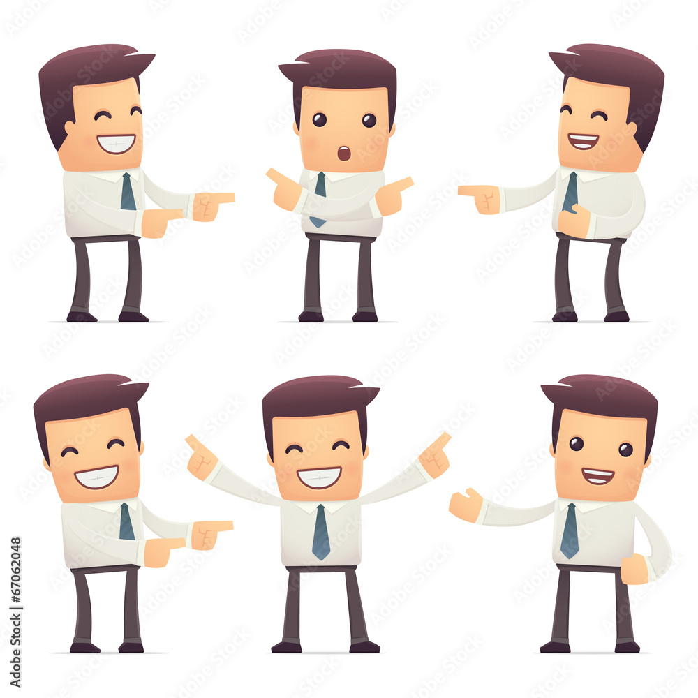 set of manager character in different poses set of manager character in different poses