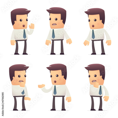 set of manager character in different poses