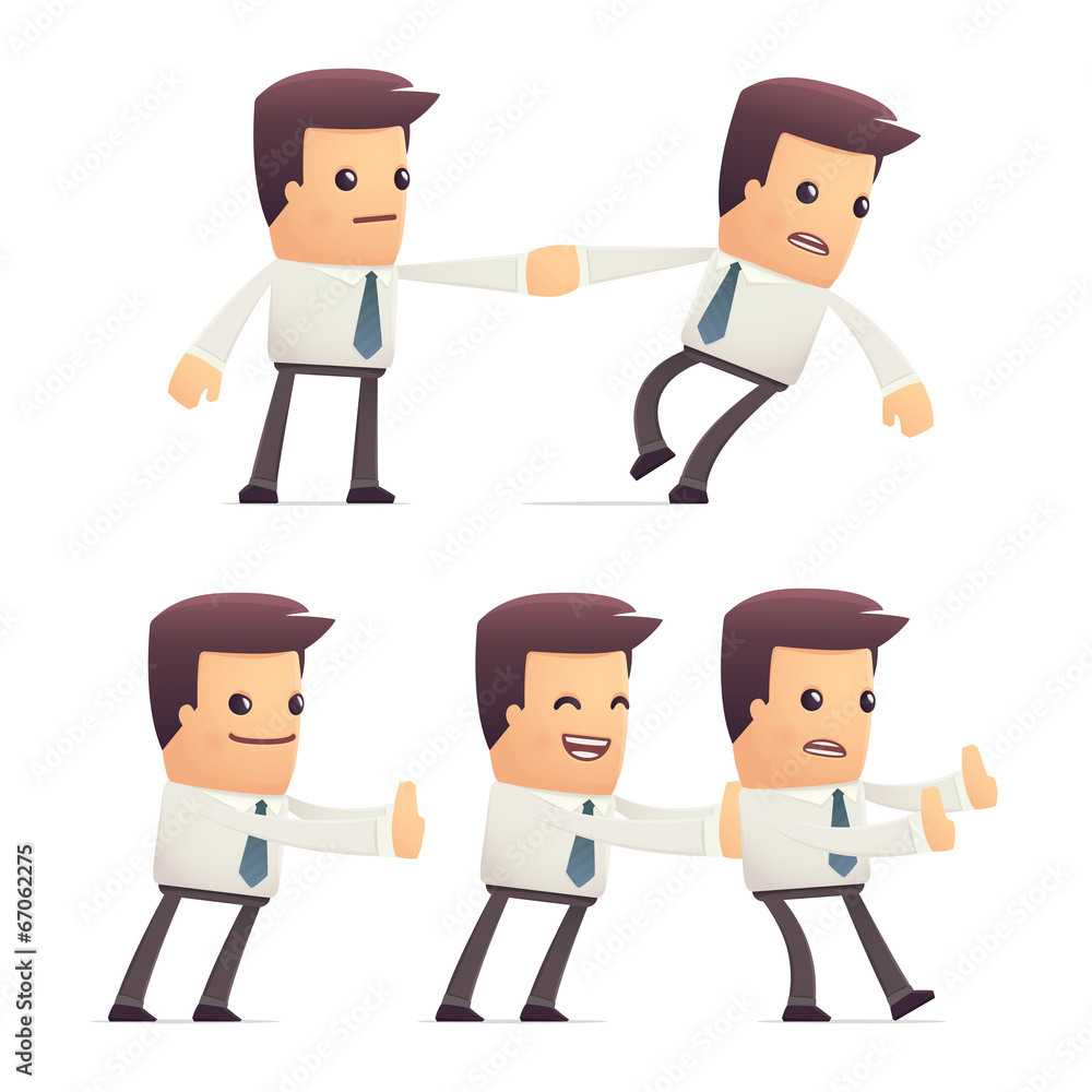 set of manager character in different poses set of manager character in different poses