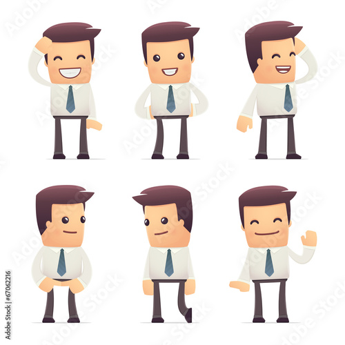set of manager character in different poses