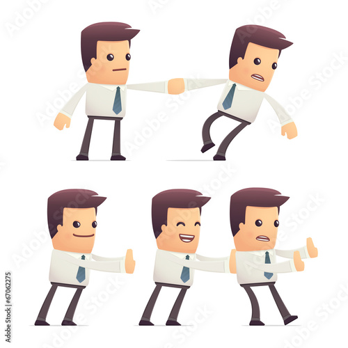 set of manager character in different poses