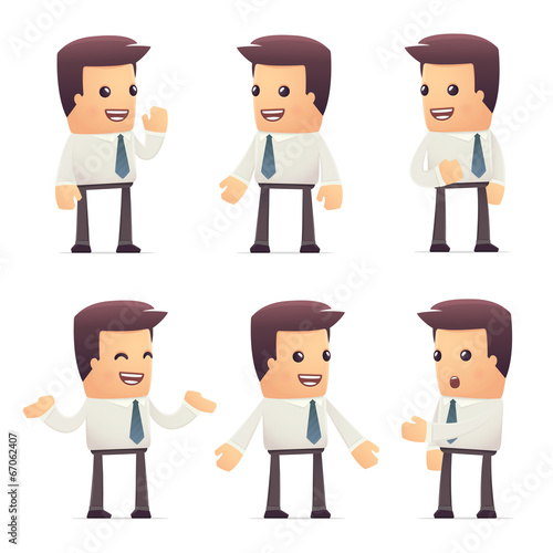 set of manager character in different poses