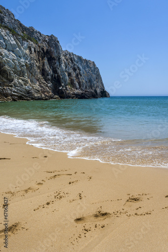 Cliff and beach in the Beliche beach, Sagres, Portugal