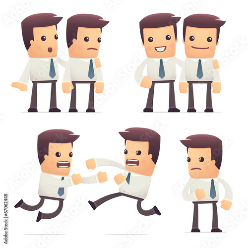 set of manager character in different poses