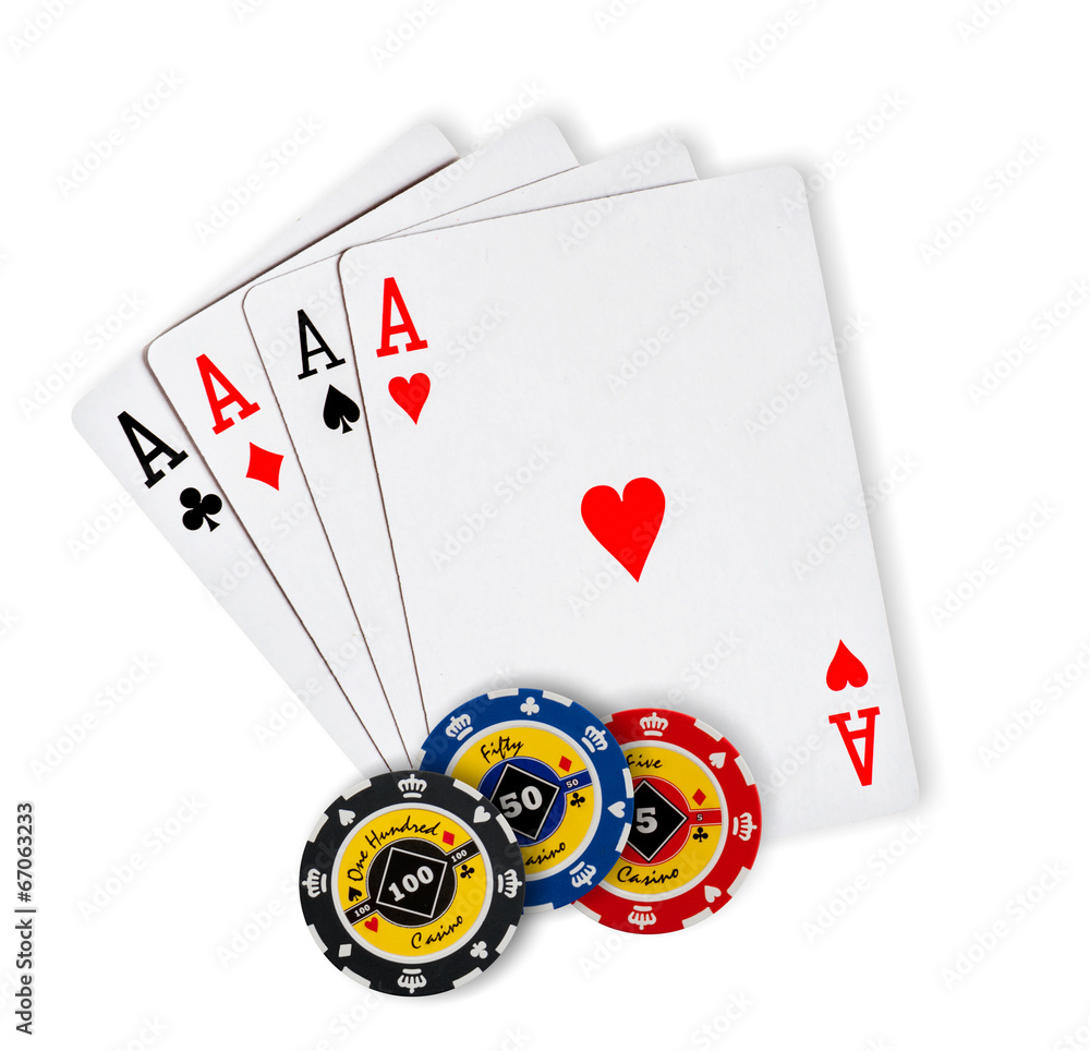 Obraz premium Poker chips Playing cards