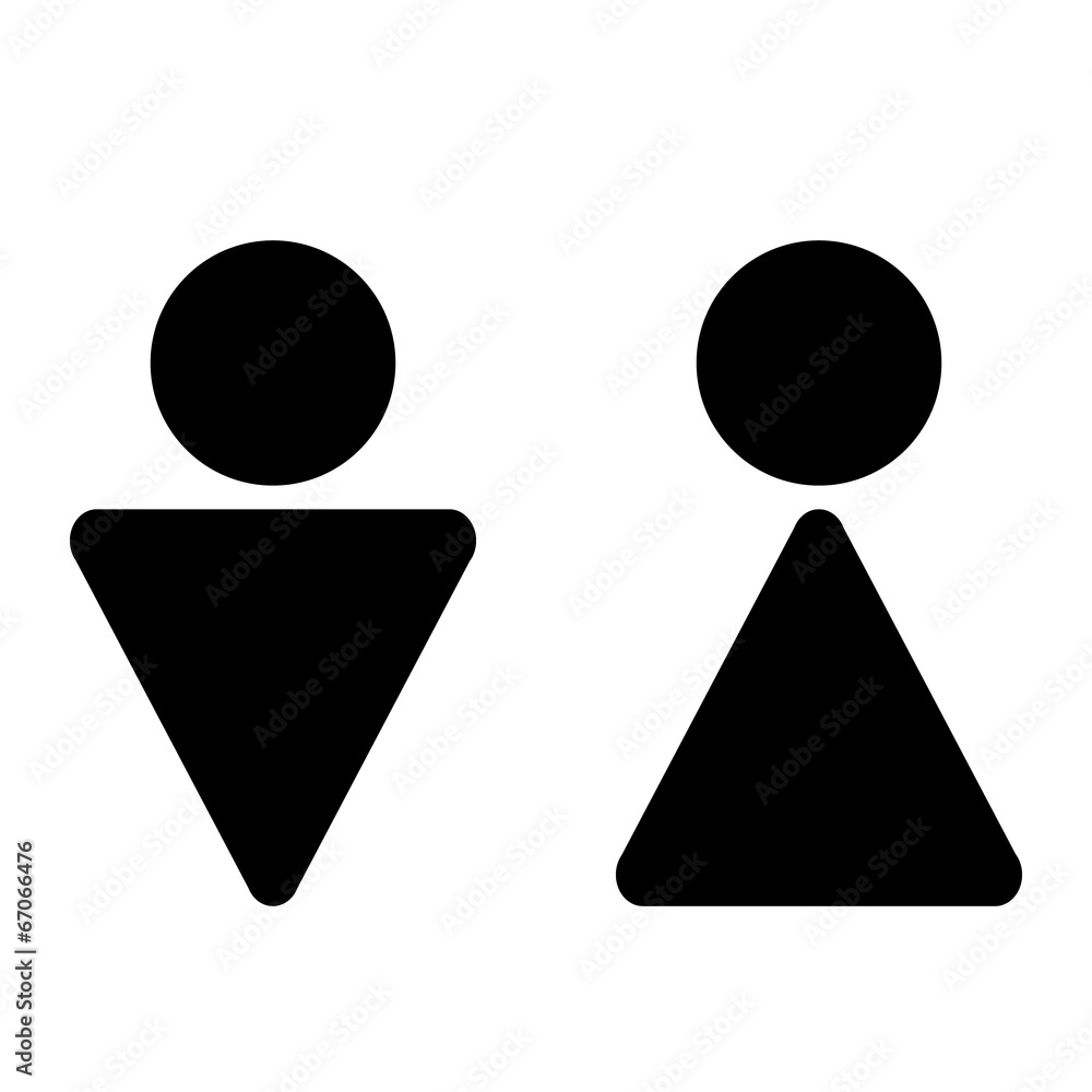 Male and female restroom symbol icons Male and female restroom symbol icons