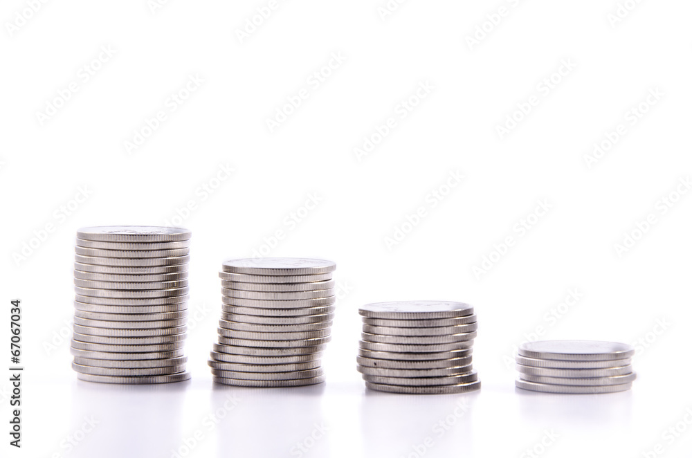 Stack of coin isolate on isolate white background Stack of coin isolate on isolate white background